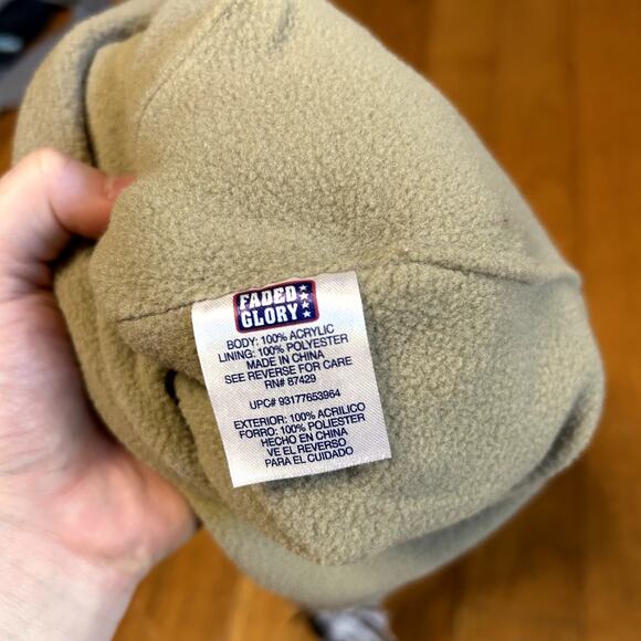 Faded Glory Vintage Nordic Print Beanie Fleece Lined One Size Pastel Pom Pom y2k - Picture 4 of 4